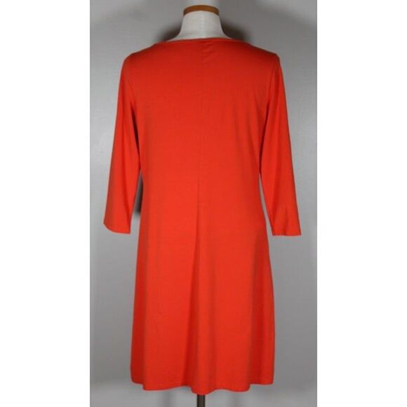 Garnet Hill Burnt Orange 3/4 Sleeve Medium Casual Dress Knit - Picture 4 of 11